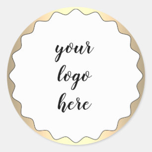 Gold Circle Rings Border Glitter Custom Logo  Clas Classic Round Sticker