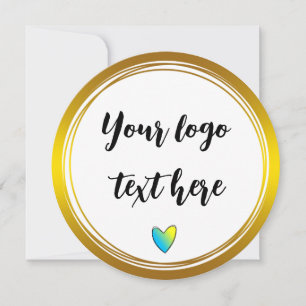 Gold Circle Rings Border Glitter Custom Logo Invitation