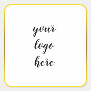 Gold Circle Rings Border Glitter Custom Logo Square Sticker