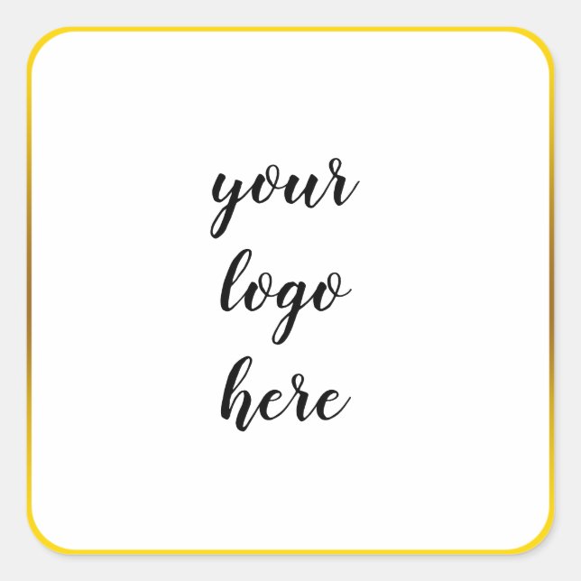 Gold Circle Rings Border Glitter Custom Logo  Square Sticker (Front)