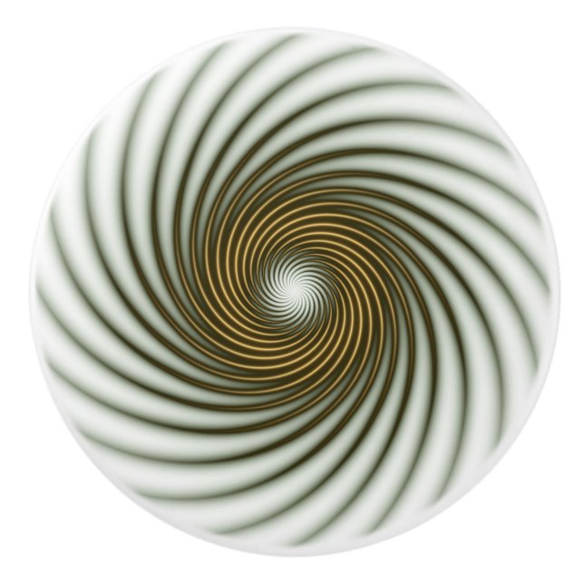 Gold Circle Spin Ceramic Knob (Front)