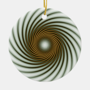 Gold Circle Spin Ceramic Ornament