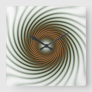 Gold Circle Spin Square Wall Clock