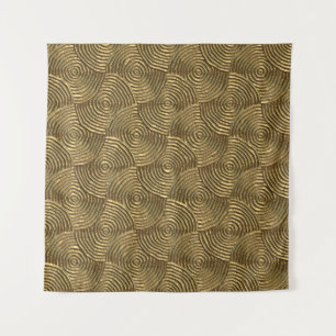Gold Circle Texture: Abstract Seamless. Tapestry