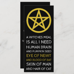 Gold Circled Pentagram, Halloween Menu