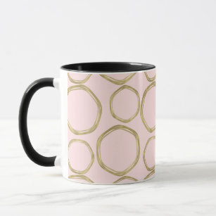 Gold Circles & Blushing Pink Modern Trendy Mug