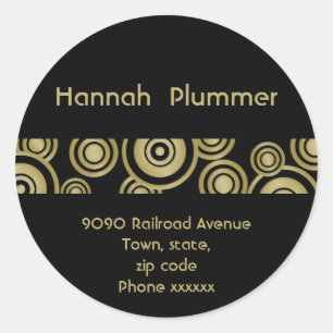 gold circles classic round sticker