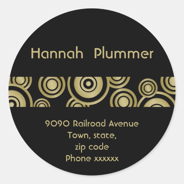 gold circles classic round sticker (Front)