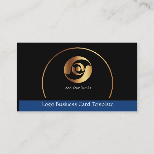 Gold Circles Corporate Logo - Simple Gold Logo Business Card (Front)