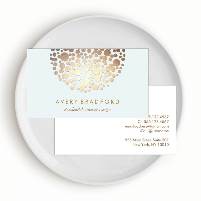 Gold Circles Embossed Look Business Card (Creator Uploaded)