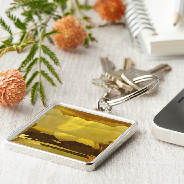 Gold Citrine Key Ring (Side)