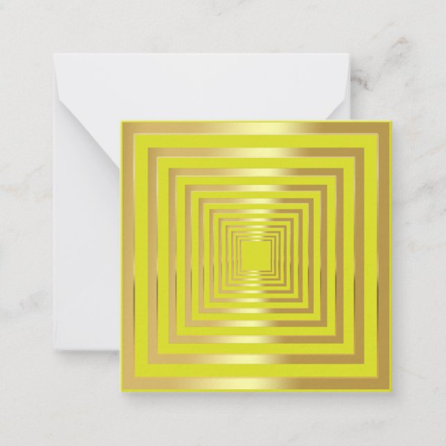 Gold Citrus Island squared elegant 3d effect Card (Front)