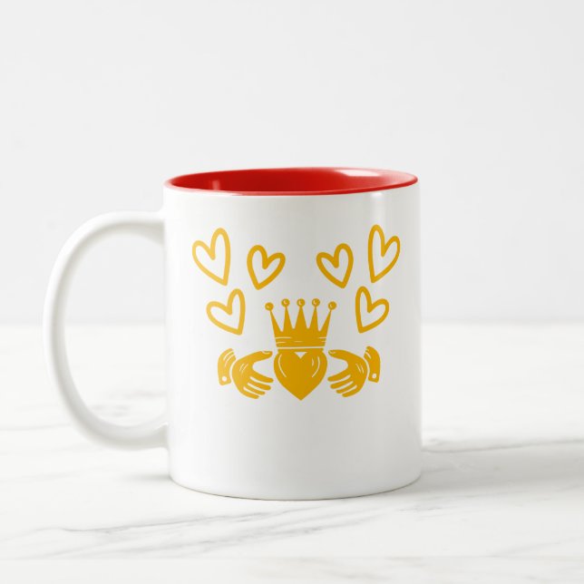 Gold Claddagh Ring Coffee Mug (Left)