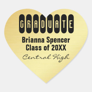 Gold Class of 2018 Heart Envelope Seal