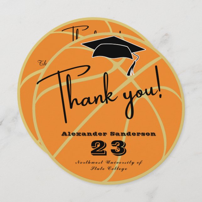 Gold Class of 2022 Basketball Ball Graduation (Front/Back)