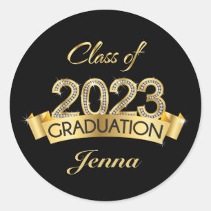 Gold Class of 2023 Graduation Sticker