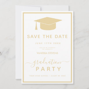 Gold Classic Graduation Save the Date