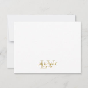 Gold Classic Monogram Couple Custom Wedding Card
