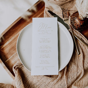 Gold Classy Chic Minimalist Dinner Menu