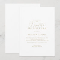 Gold Classy Chic Minimalist Spanish Bridal Shower