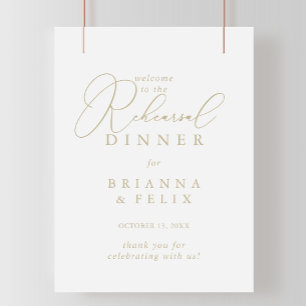 Gold Classy Chic Rehearsal Dinner Welcome Poster