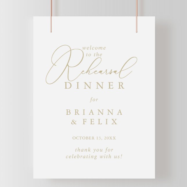 Gold Classy Chic Rehearsal Dinner Welcome Poster (Creator Uploaded)