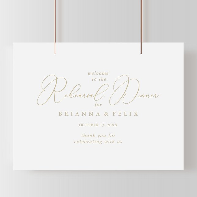 Gold Classy Chic Rehearsal Dinner Welcome   Poster (Creator Uploaded)