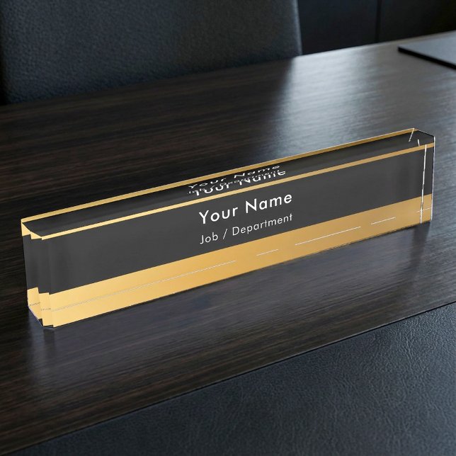 Gold classy executive desk name plate (Gold classy executive desk name plate.)