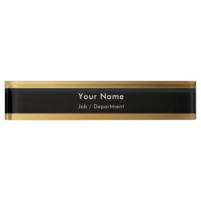 Gold classy executive desk name plate (Front)