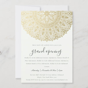 Gold Classy Ornate Mandala Grand Opening Invite