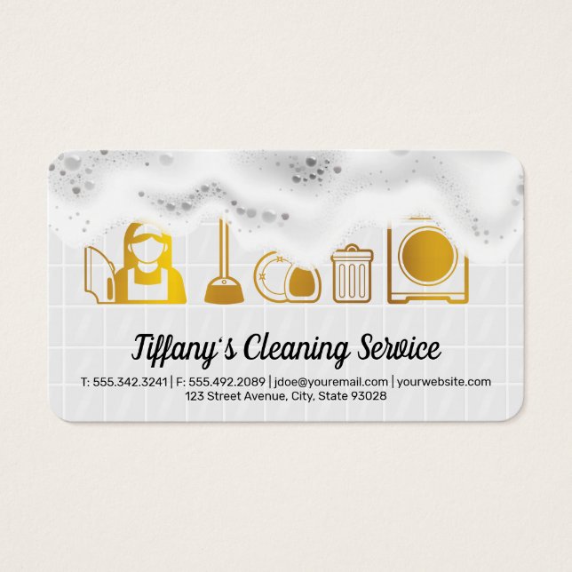 Gold Cleaning Icons | Soap Suds (Front)