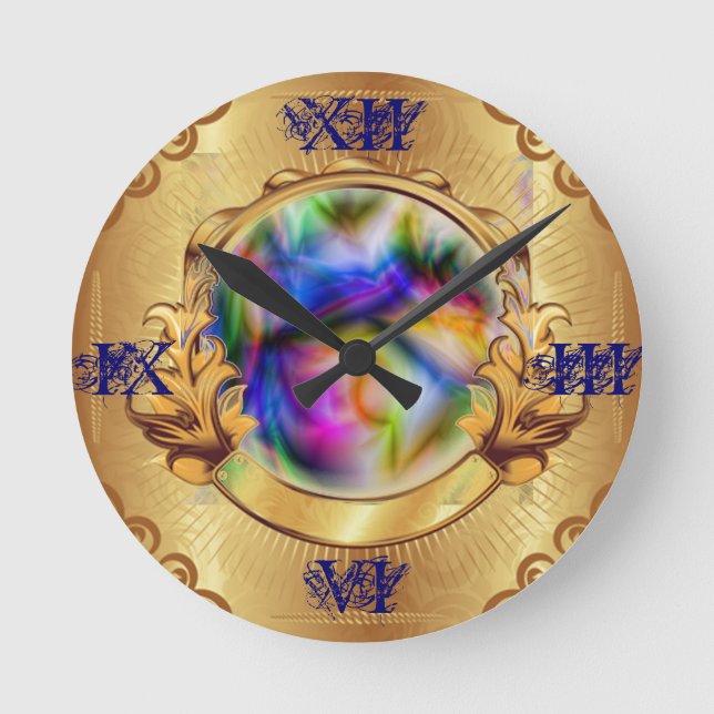 gold clock framed magic crystal ball swirl (Front)