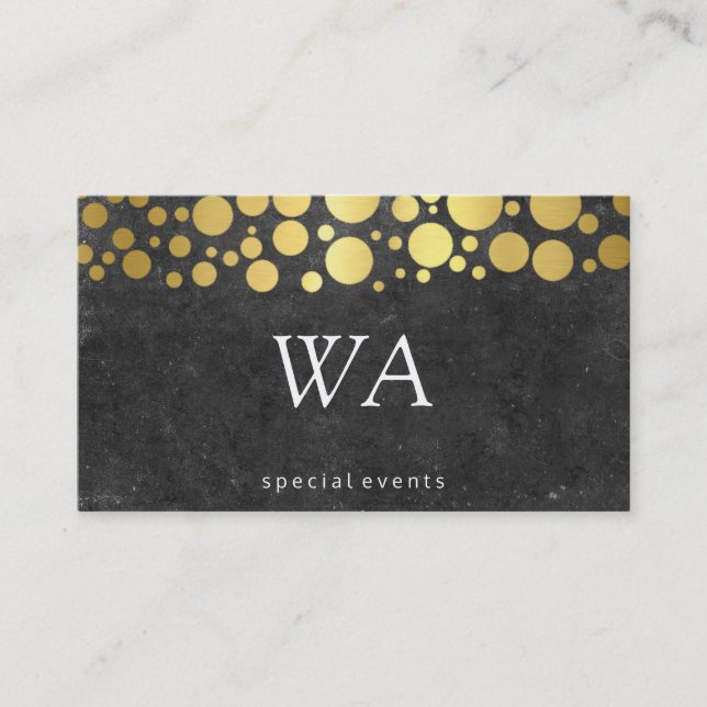 Gold Cluster | Lux Shimmer, Slate Texture Business Card (Front)