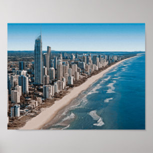 Gold Coast Australia Aerial View Poster