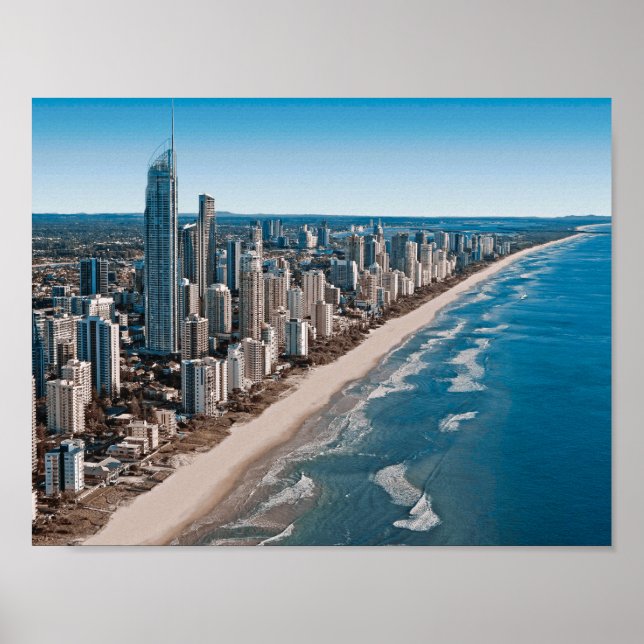 Gold Coast Australia Aerial View Poster (Front)