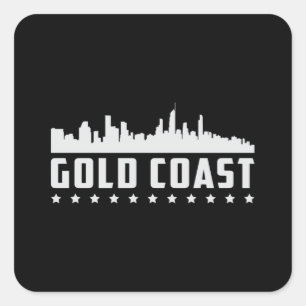 Gold Coast Australia City Skyline Cityscape Gift Square Sticker