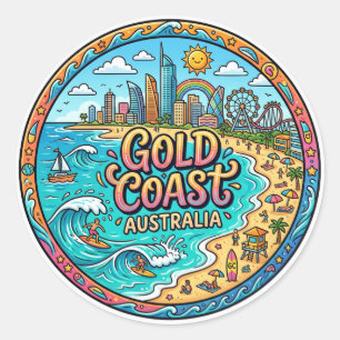 Gold Coast Australia Classic Round Sticker