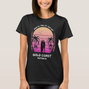 Gold Coast Australia Palms Drop Pull Kick Surfing T-Shirt