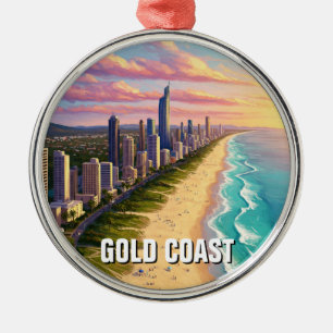 Gold Coast Australia Travel Metal Ornament