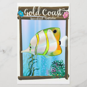Gold Coast Australia travel poster. Stationery