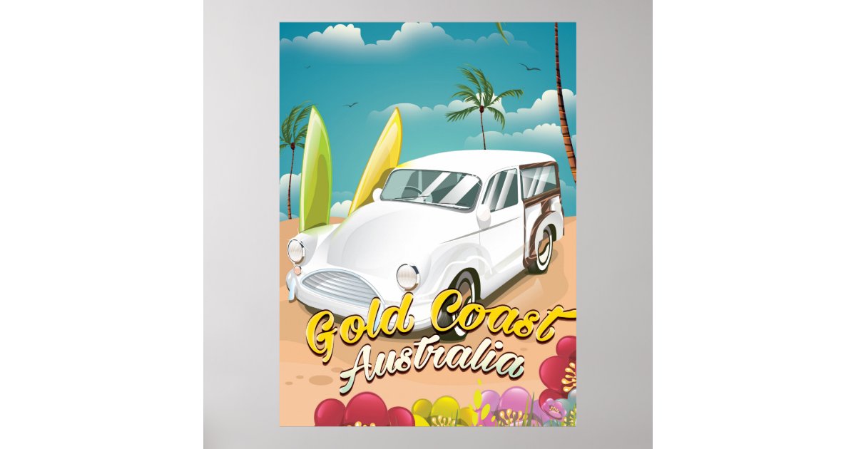 Gold Coast Australia vintage travel poster Zazzle