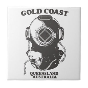 Gold Coast Queensland Australia diving poster Ceramic Tile