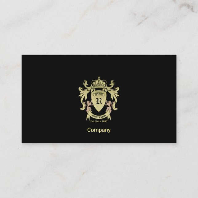 Gold Coat Of Arms Business Card (Front)