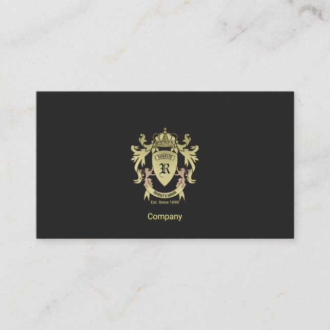 Gold Coat Of Arms Business Card (Front)