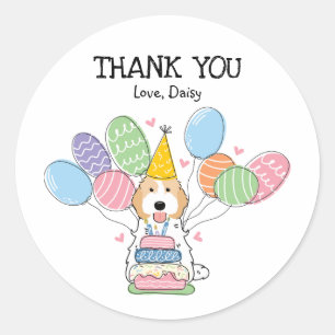 Gold Cockapoo Cavapoo Birthday Favour Tags Sticker