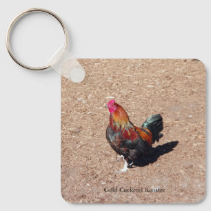 Gold Cockerel Rooster key chain