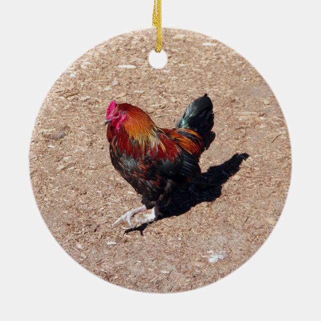 Gold Cockerel Rooster ornament (Back)