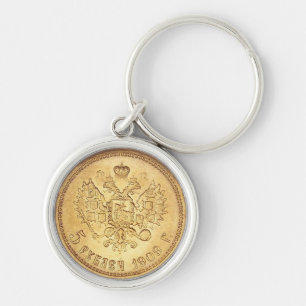 Gold Coin 1909 Keychain