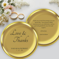 Gold Coin Elegant Luxury Wedding Thank You