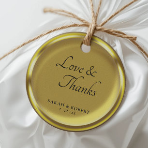 Gold Coin Elegant Luxury Wedding Thank You Favour Tags